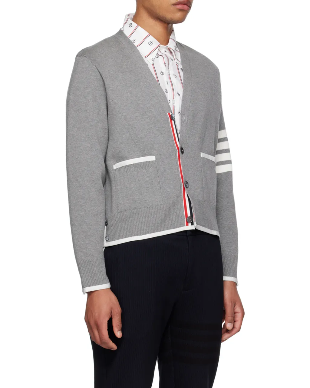 Thom Browne 4-Bar Striped Buttoned Cardigan