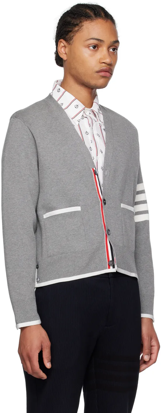Thom Browne 4-Bar Striped Buttoned Cardigan
