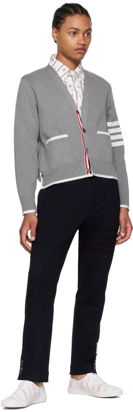 Thom Browne 4-Bar Striped Buttoned Cardigan
