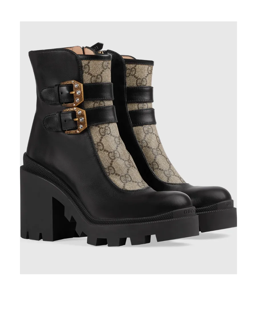Gg Supreme Buckle Ankle Boots