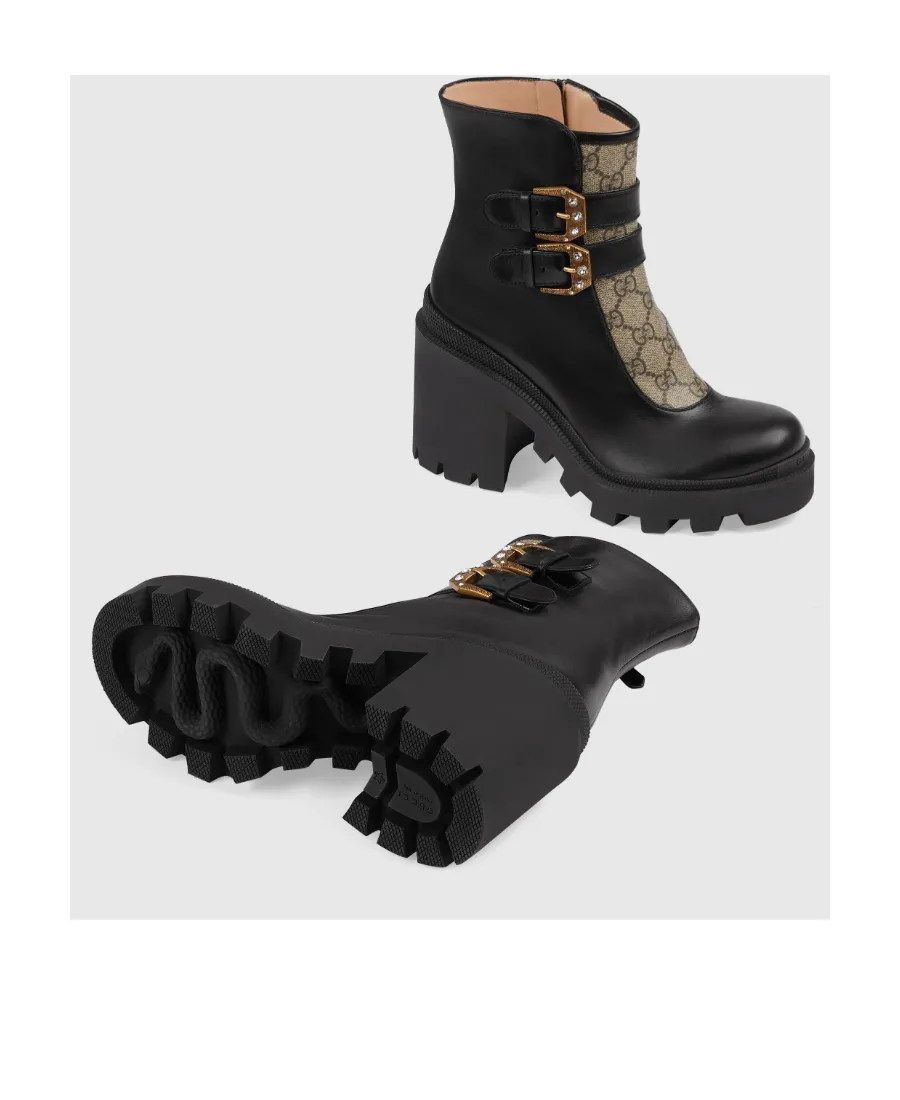 Gg Supreme Buckle Ankle Boots