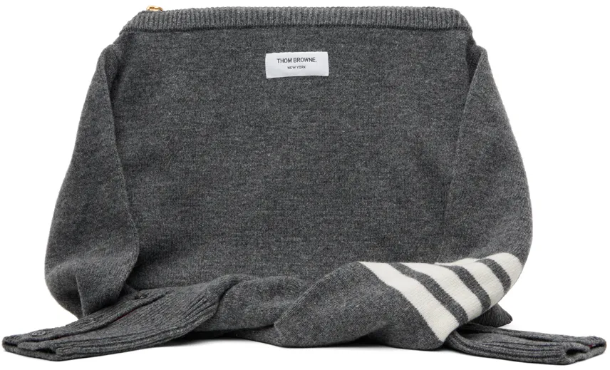 Thom Browne 4-Bar Striped Zipped Crossbody Bag