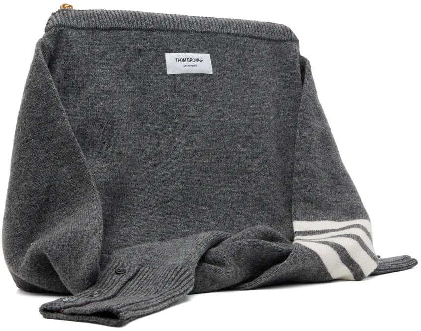 Thom Browne 4-Bar Striped Zipped Crossbody Bag