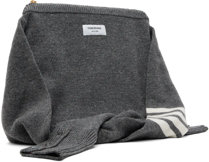 Thom Browne 4-Bar Striped Zipped Crossbody Bag