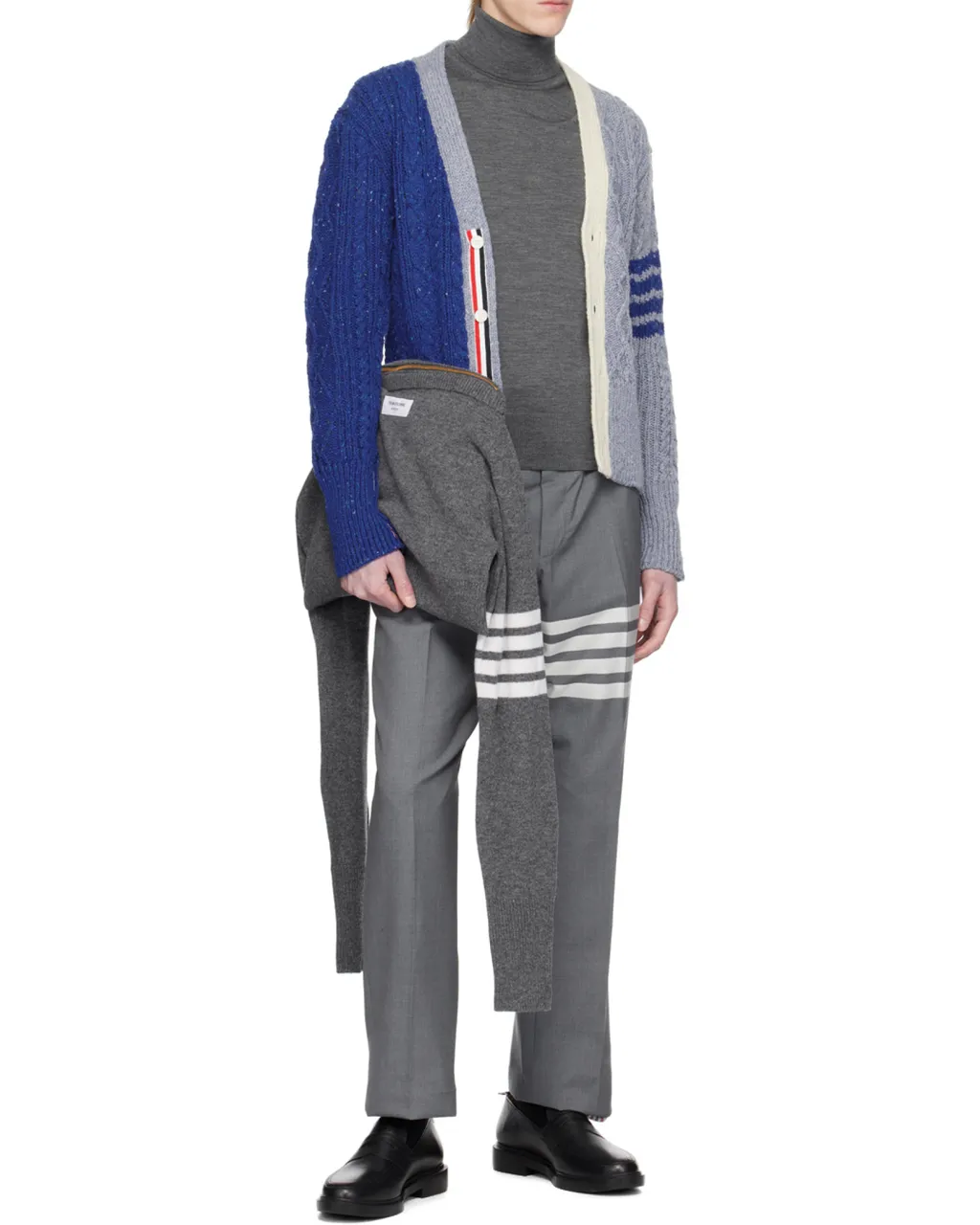 Thom Browne 4-Bar Striped Zipped Crossbody Bag