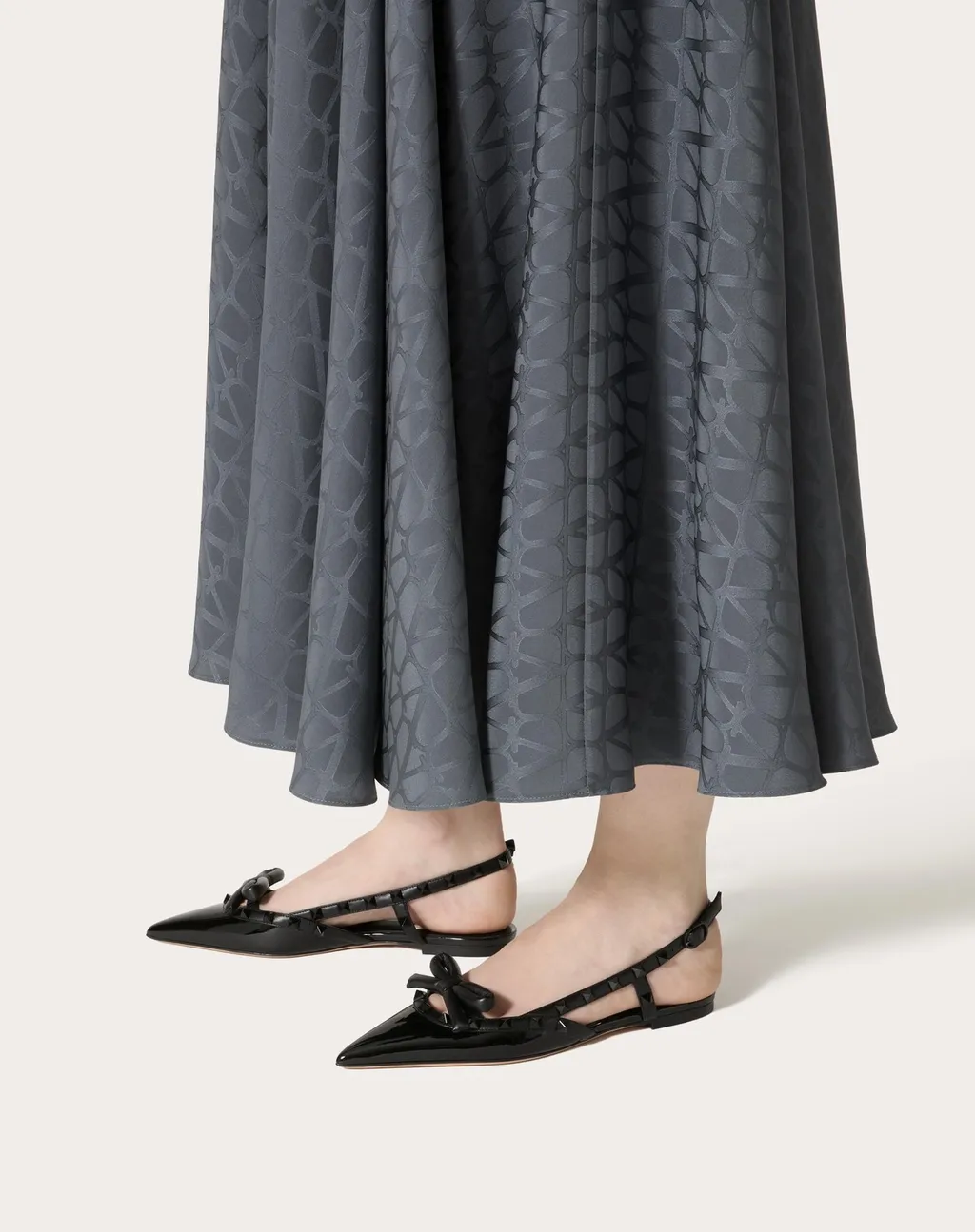 Valentino Garavani Rockstud Pointed Tow Slingback Ballerina Shoes