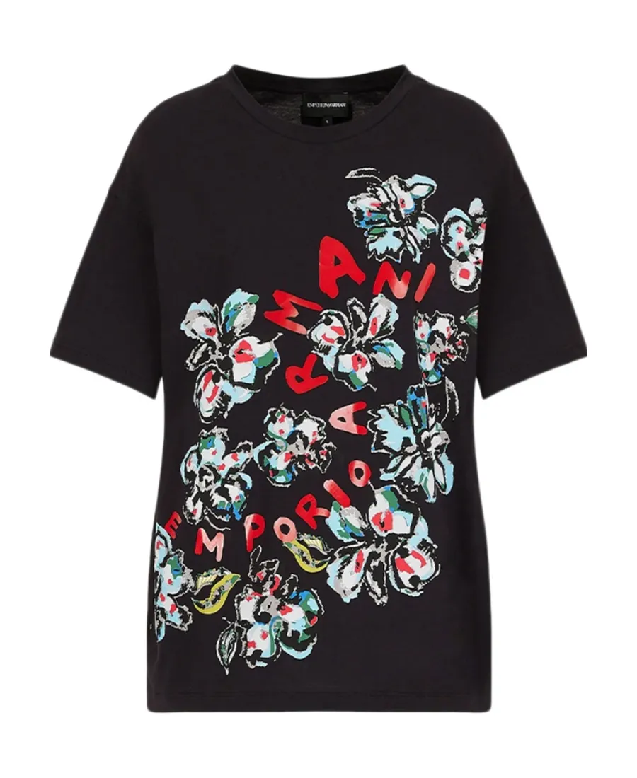 Round-Necked Flower T-Shirt