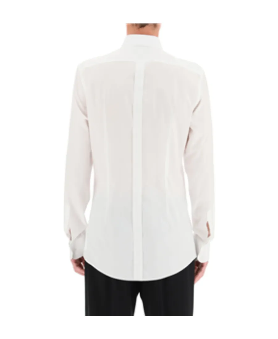 Dolce & Gabbana Embellished Buttoned Poplin Tuxedo Shirt