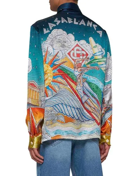 Casablanca Graphic Printed Satin Shirt