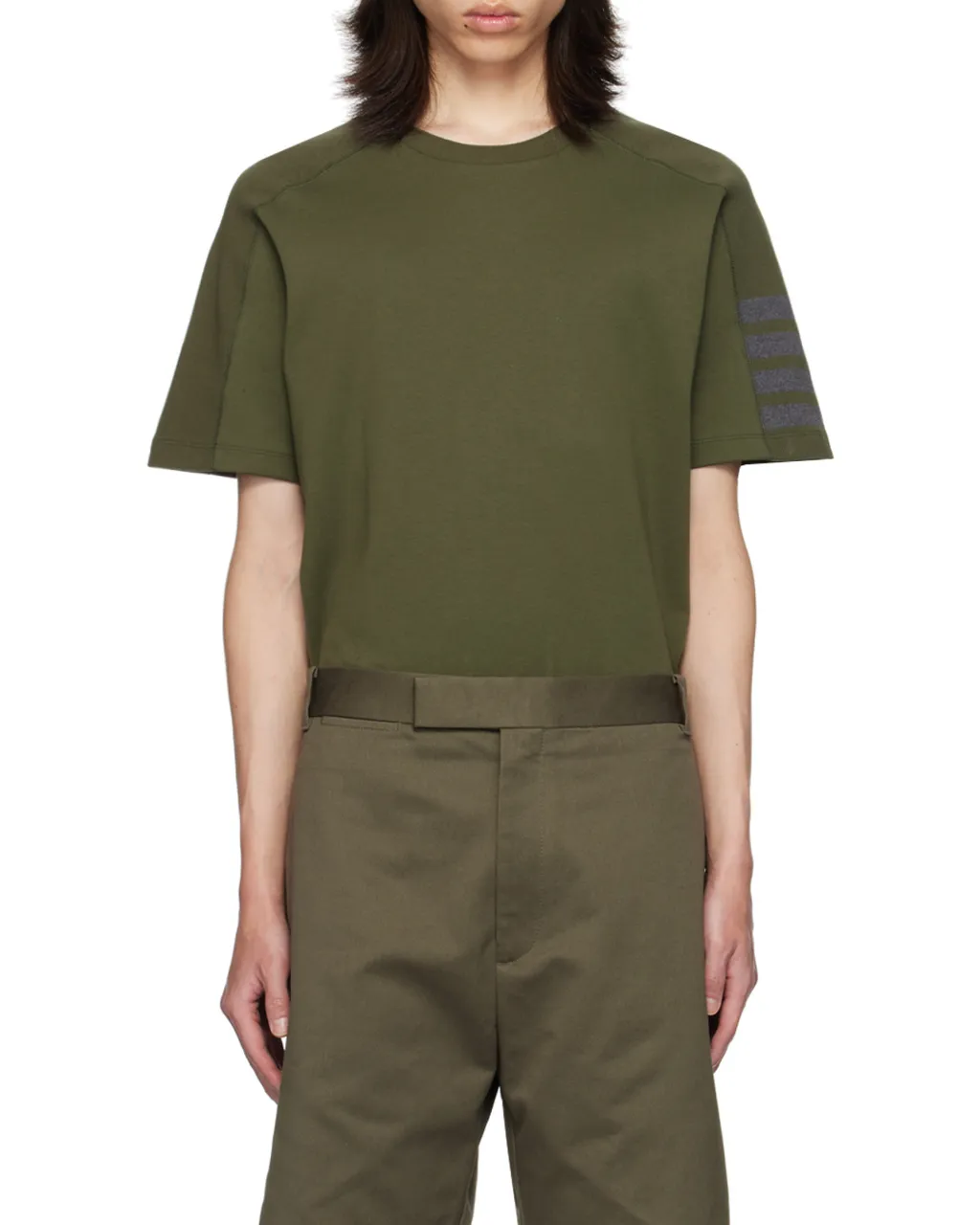 Thom Browne 4-Bar Stripe Crewneck T-Shirt