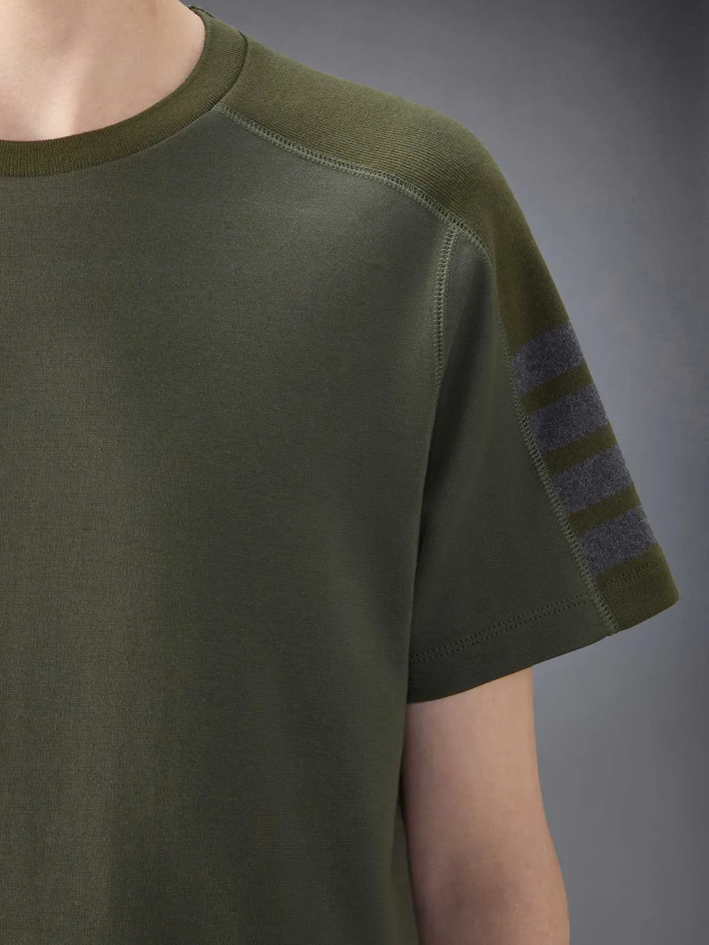 Thom Browne 4-Bar Stripe Crewneck T-Shirt