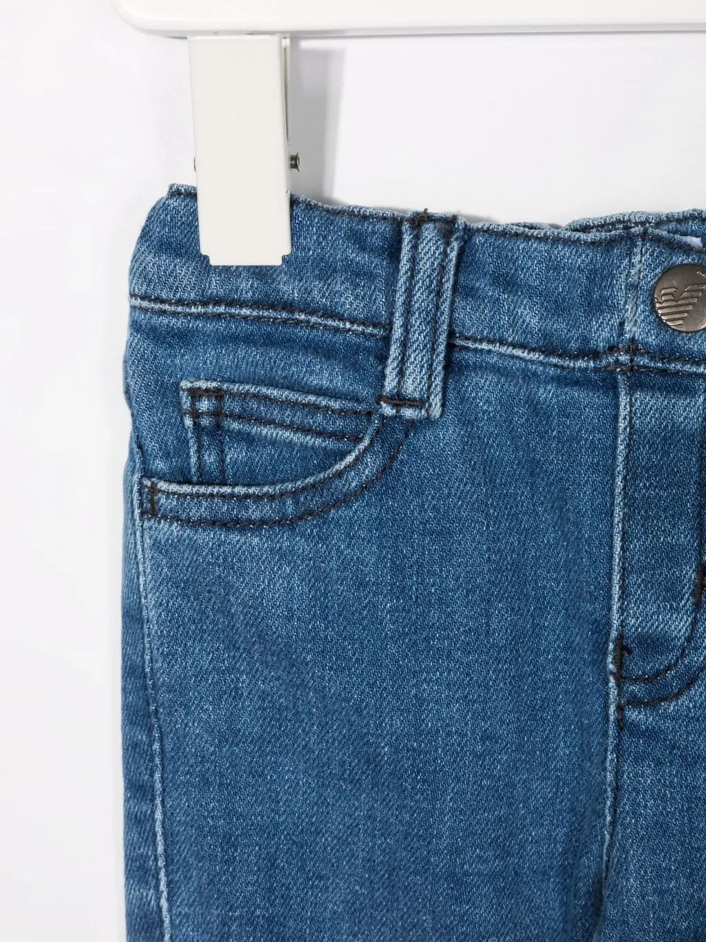 Emporio Armani Kids Logo Plaque Slim Cut Jeans