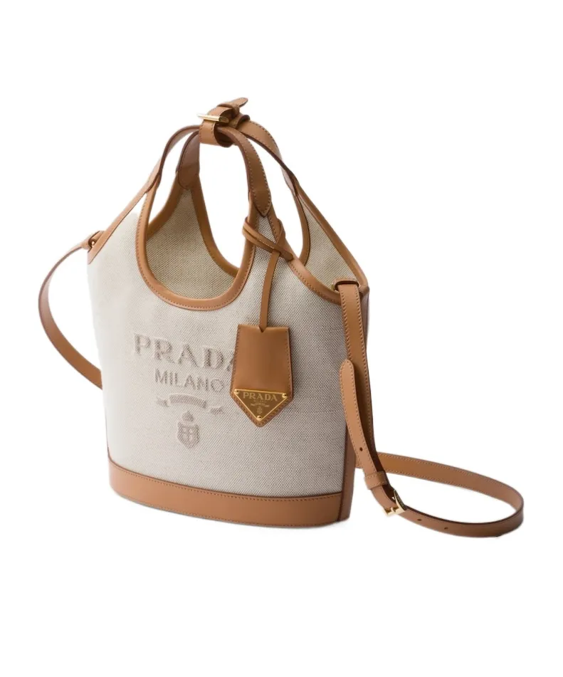 Prada Logo Print Mini Bucket Bag