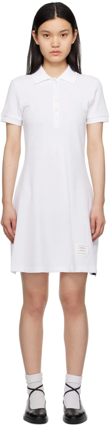 Thom Browne Pique Flared Short-Sleeved Tennis Dress