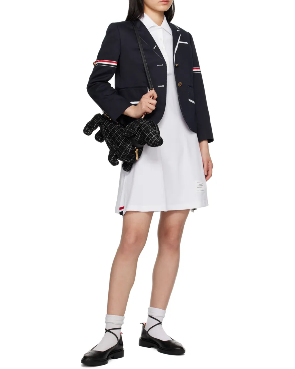 Thom Browne Pique Flared Short-Sleeved Tennis Dress
