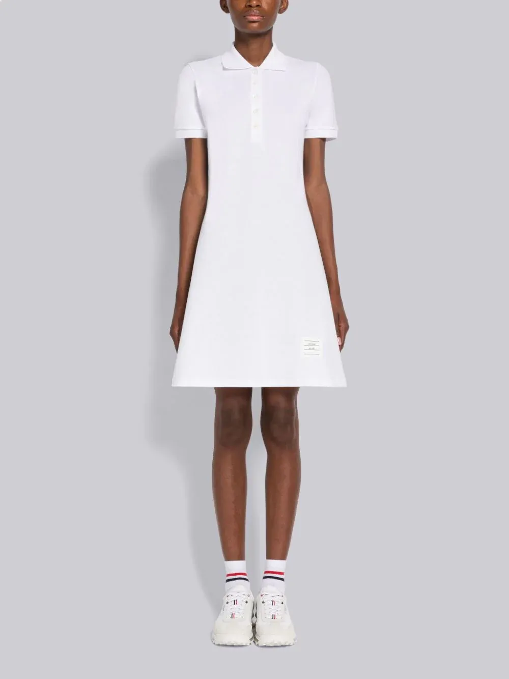 Thom Browne Pique Flared Short-Sleeved Tennis Dress
