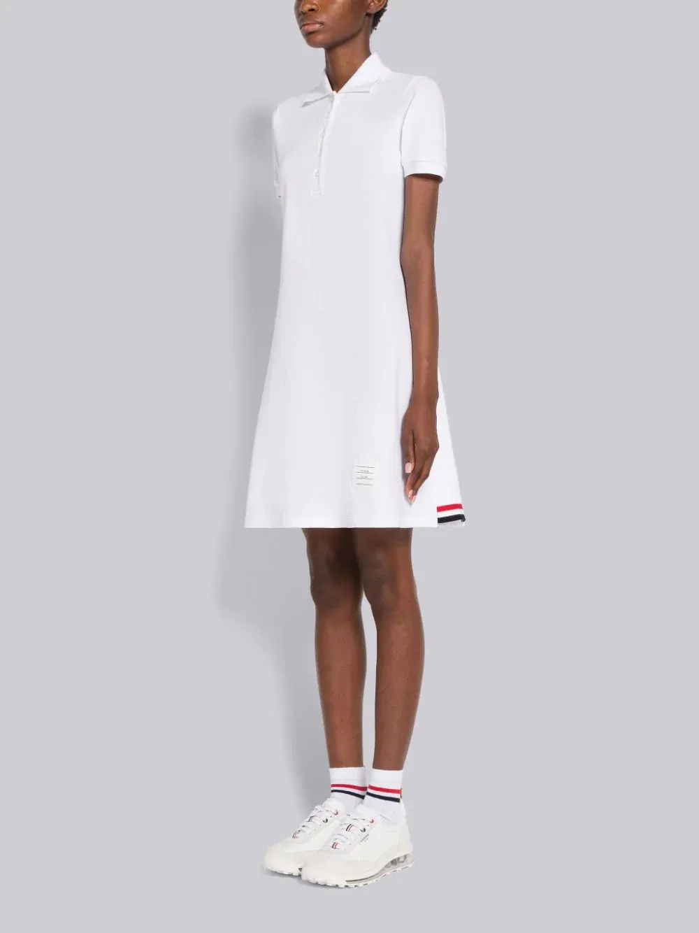 Thom Browne Pique Flared Short-Sleeved Tennis Dress