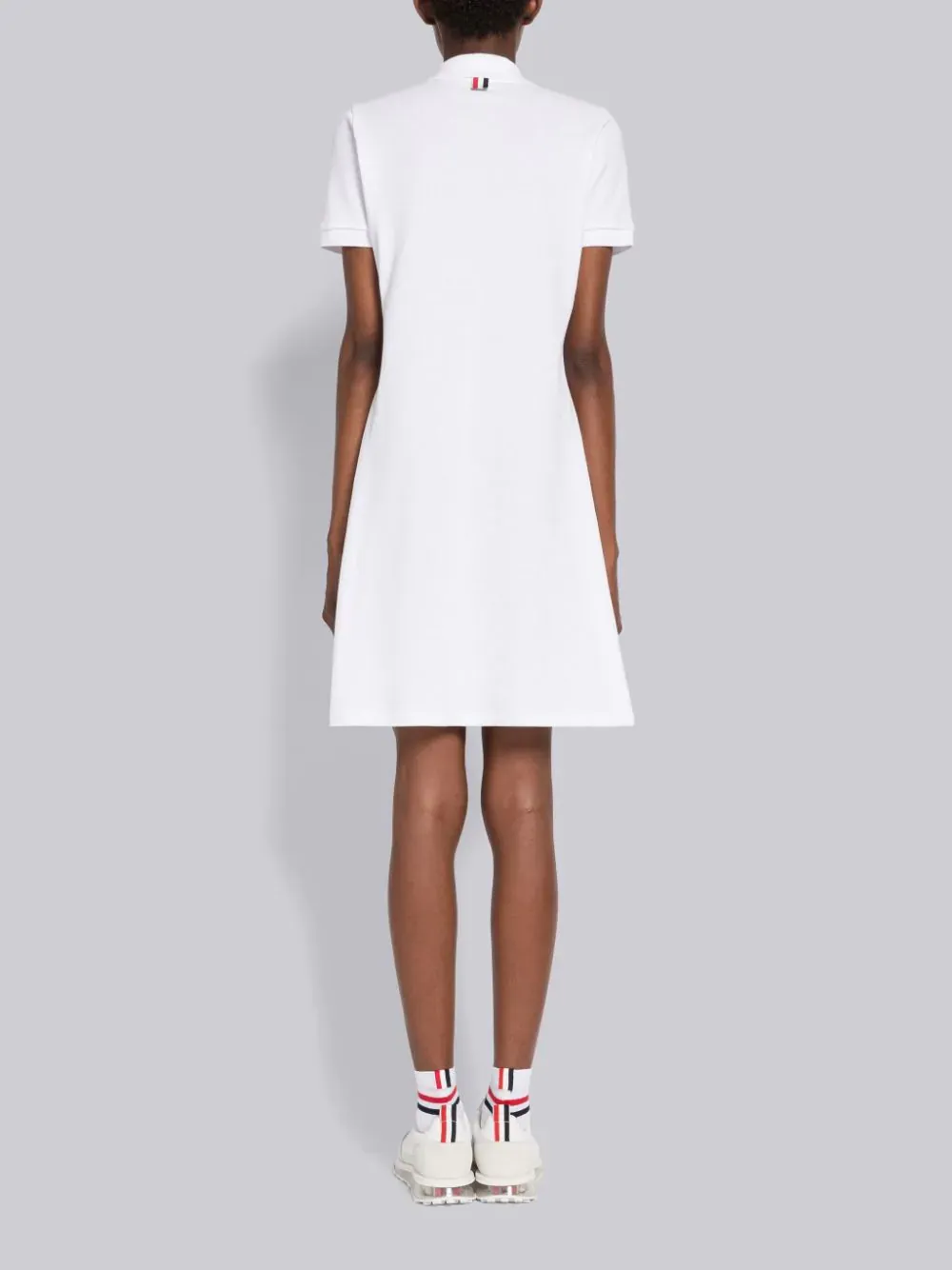 Thom Browne Pique Flared Short-Sleeved Tennis Dress