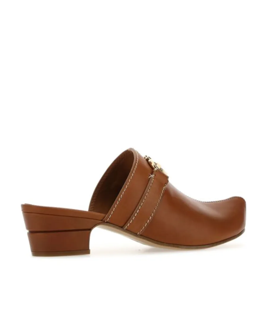 Salvatore Ferragamo Logo Plaque Mules