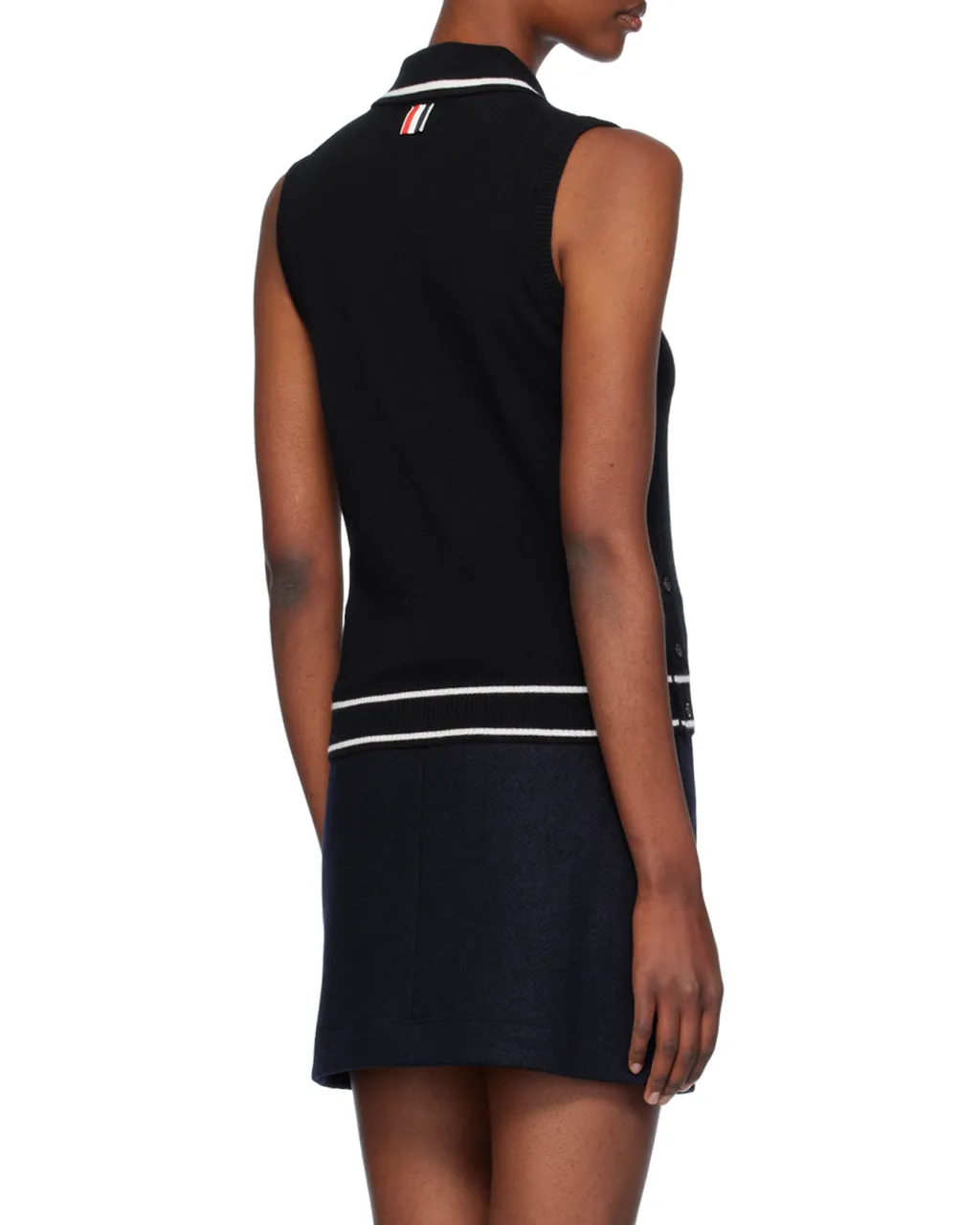 Thom Browne Hector-Embroidered Knitted Polo Top