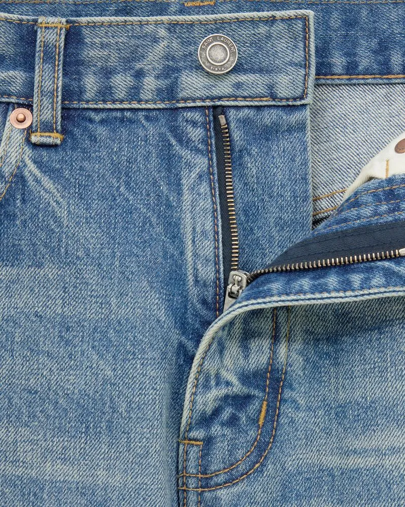 Saint Laurent Benjamin Straight-Leg Denim Jeans
