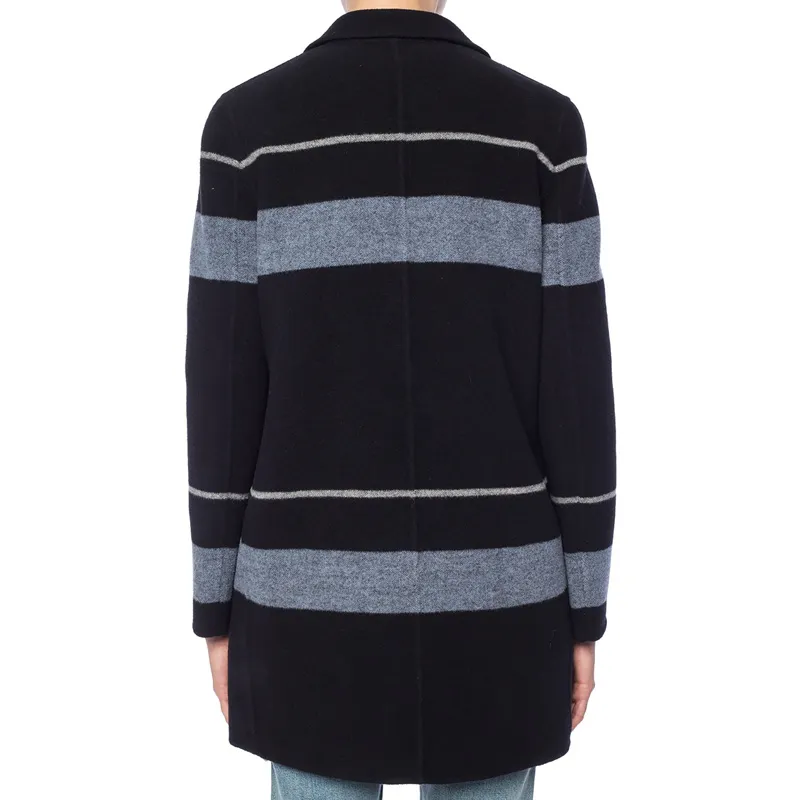 Striped Double-Breasted Coat