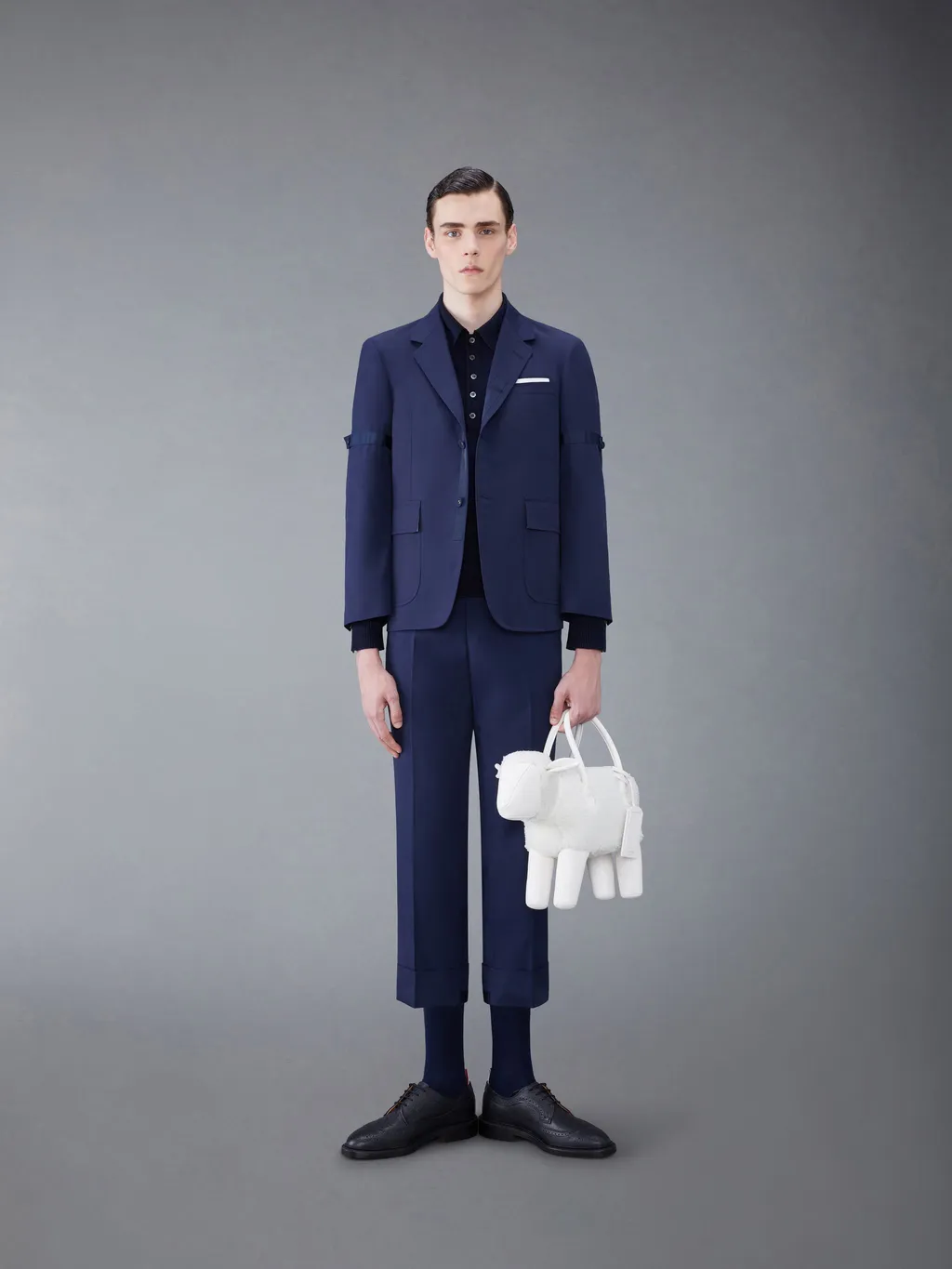 Thom Browne Rwb-Striped Long-Sleeved Polo Shirt