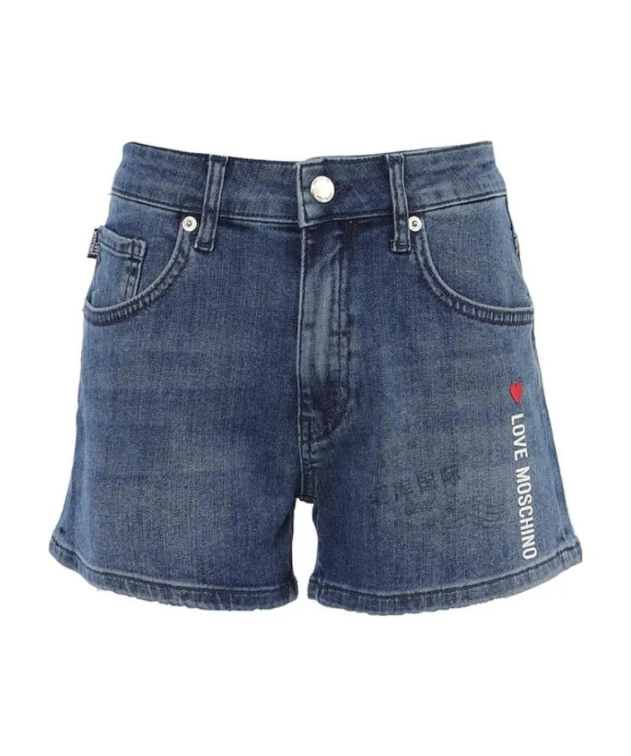 Logo Denim Shorts