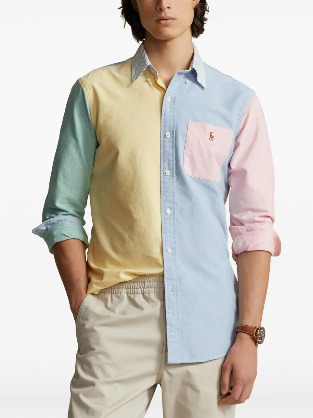 Polo Ralph Lauren Oxford Colour-Block Long-Sleeved Shirt
