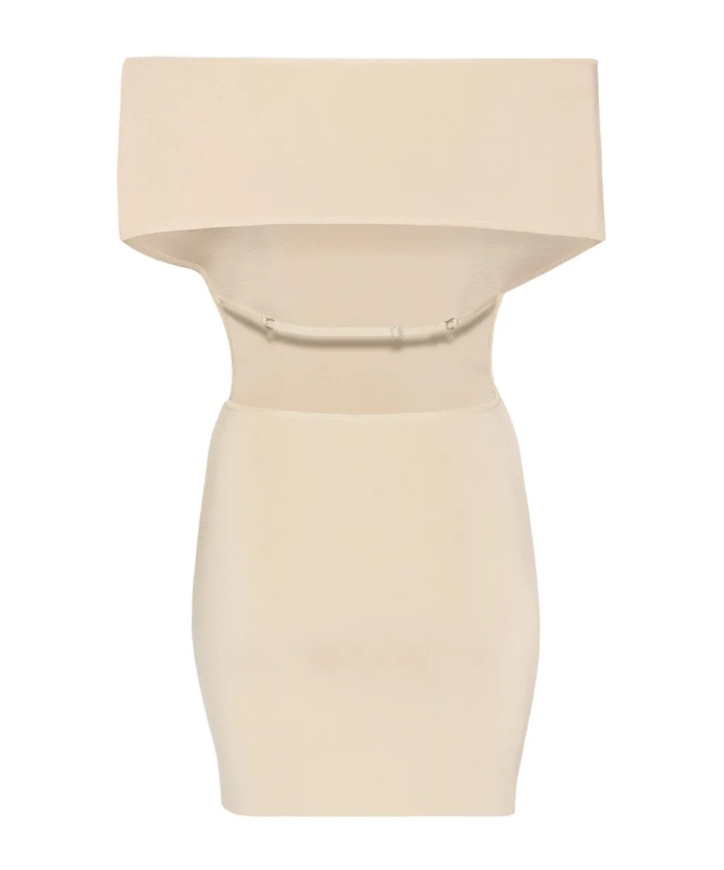 Jacquemus La Robe Cubista Off-Shoulder Dress