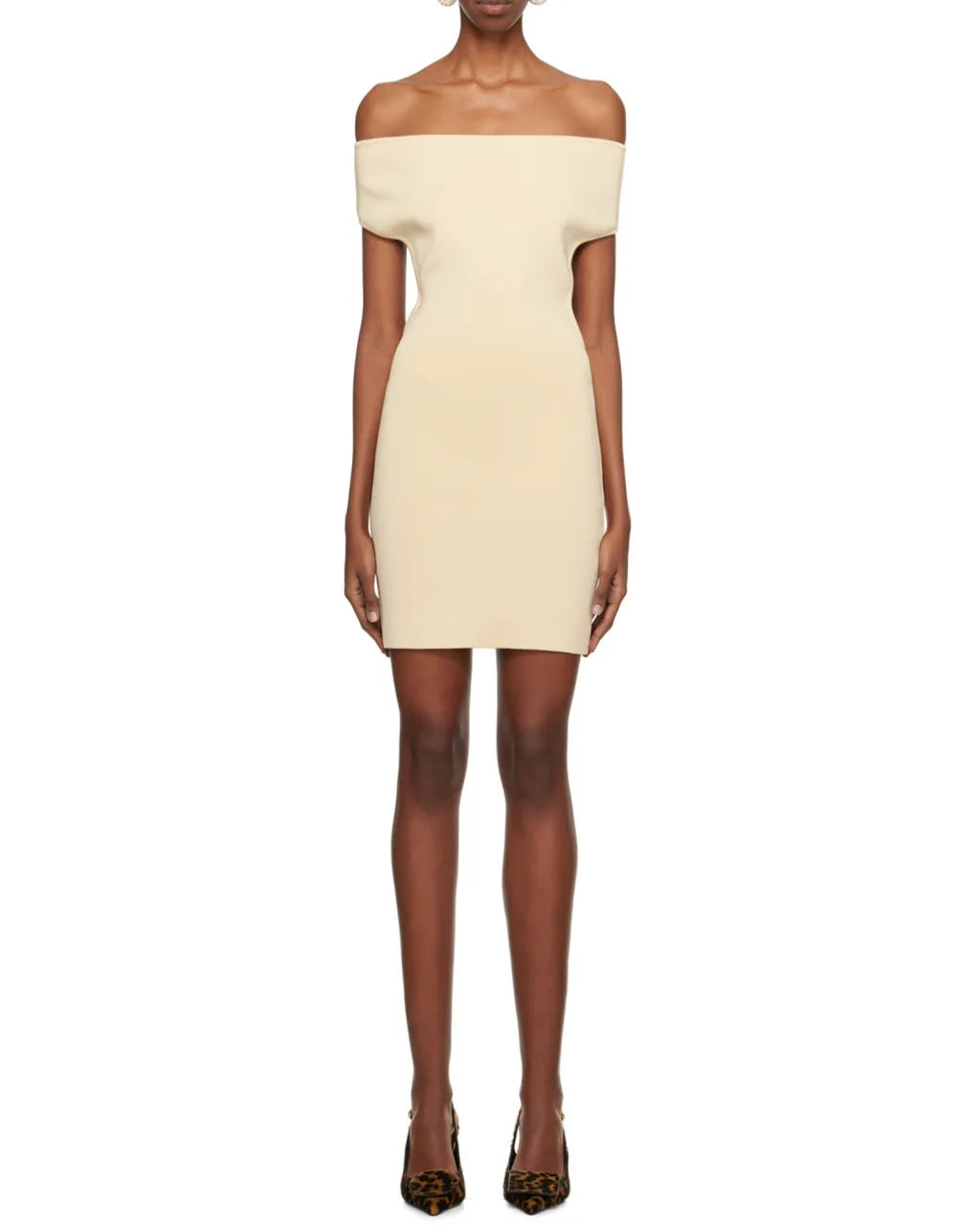 Jacquemus La Robe Cubista Off-Shoulder Dress