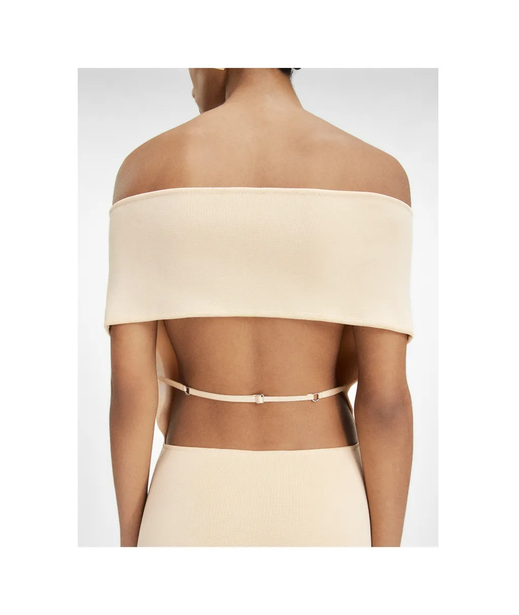Jacquemus La Robe Cubista Off-Shoulder Dress