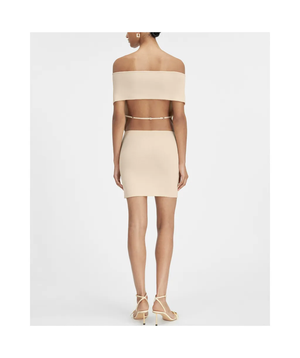 Jacquemus La Robe Cubista Off-Shoulder Dress