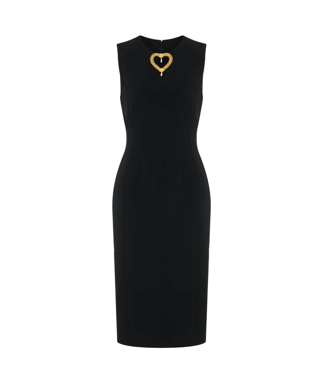 Moschino Heart-Detailed Sleeveless Midi Dress