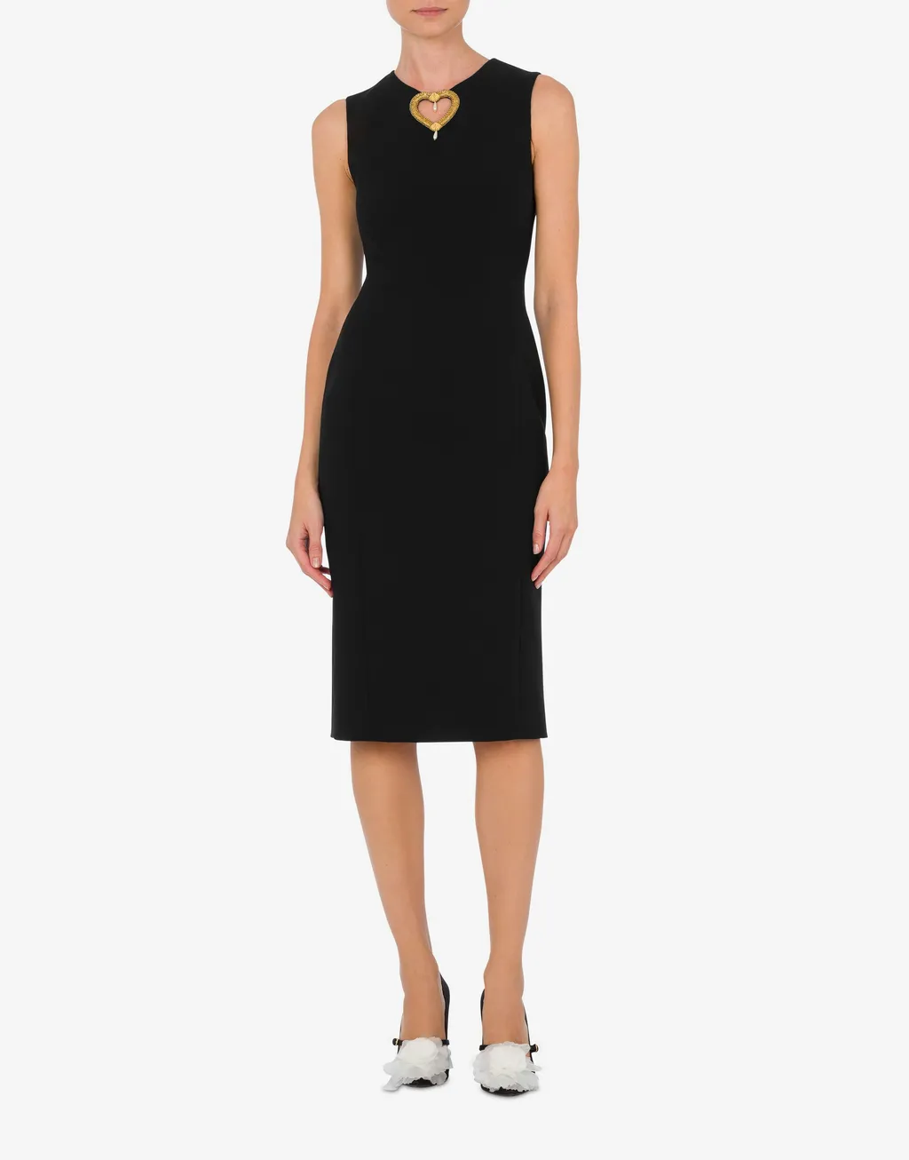 Moschino Heart-Detailed Sleeveless Midi Dress