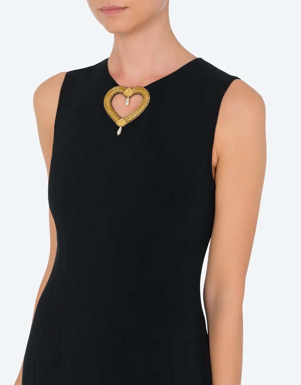 Moschino Heart-Detailed Sleeveless Midi Dress