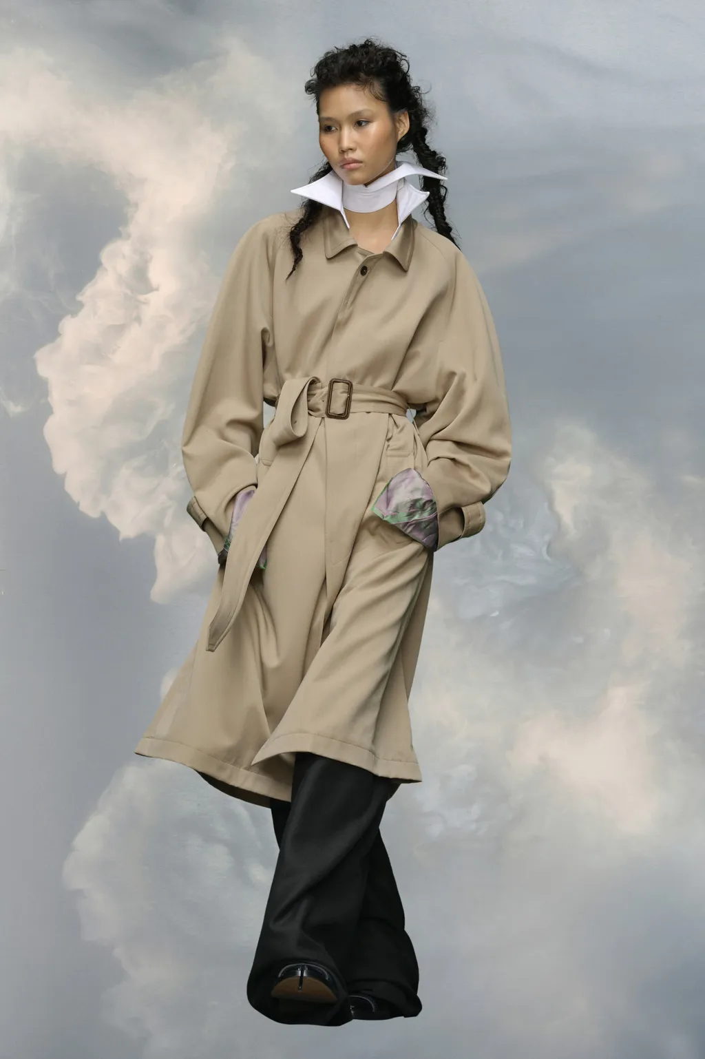 Maison Margiela Belted Sleeved Trench Coat