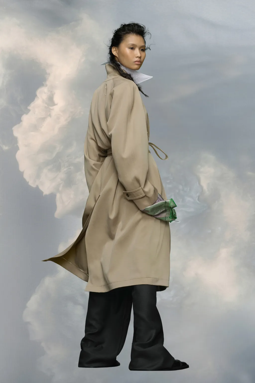 Maison Margiela Belted Sleeved Trench Coat