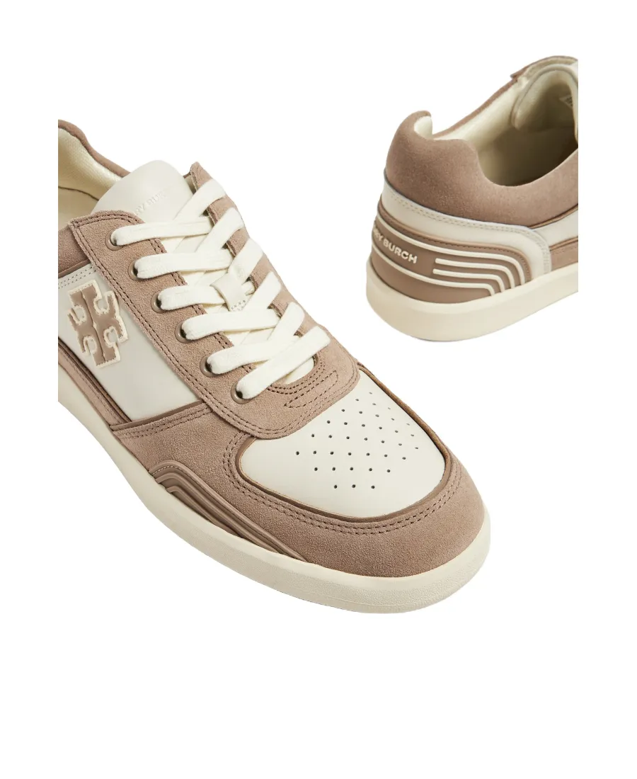 Tory Burch Clover Court Panelled Round Toe Sneakers