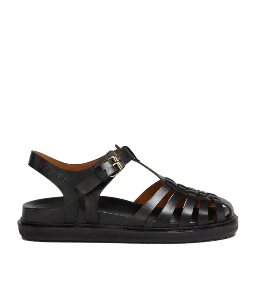 Marni Fisherman Ankle-Buckle Sandals