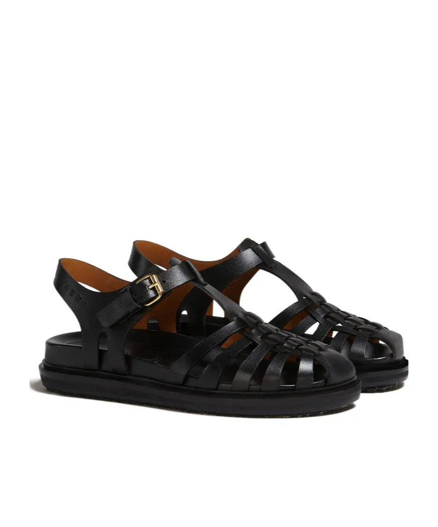 Marni Fisherman Ankle-Buckle Sandals