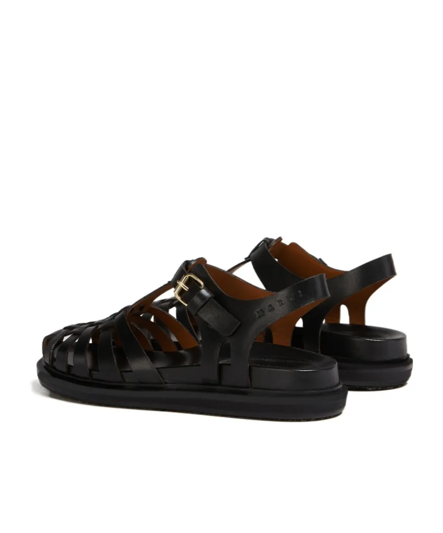 Marni Fisherman Ankle-Buckle Sandals