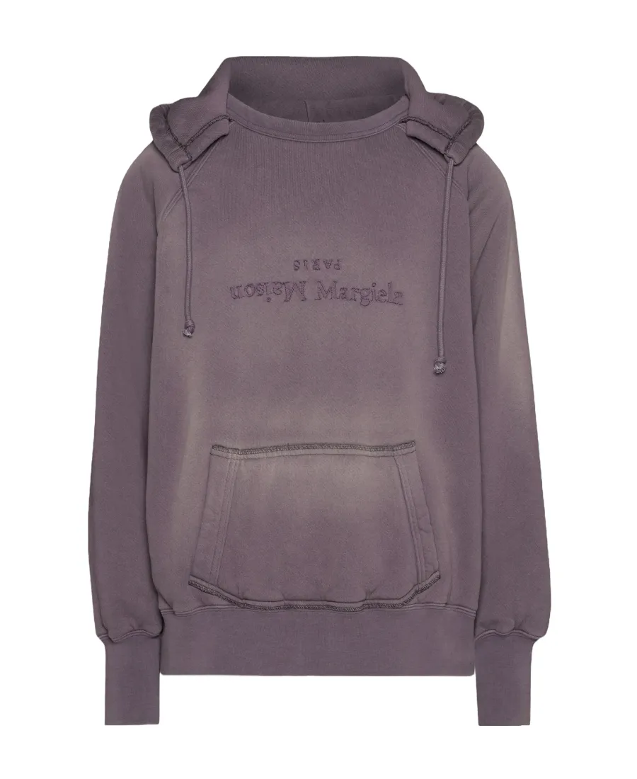 Maison Margiela Logo Detailed Drawstring Hoodie