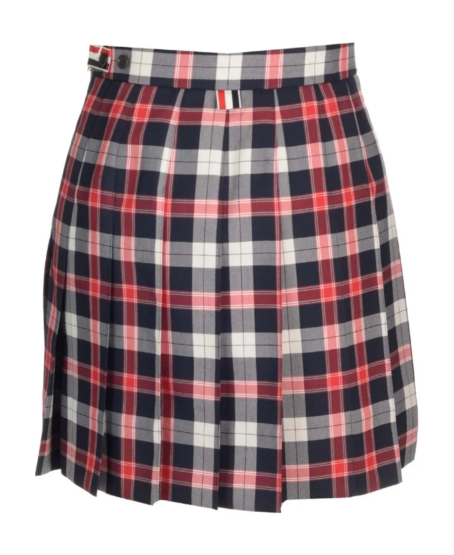 Thom Browne Checkered Pleated Mini Skirt