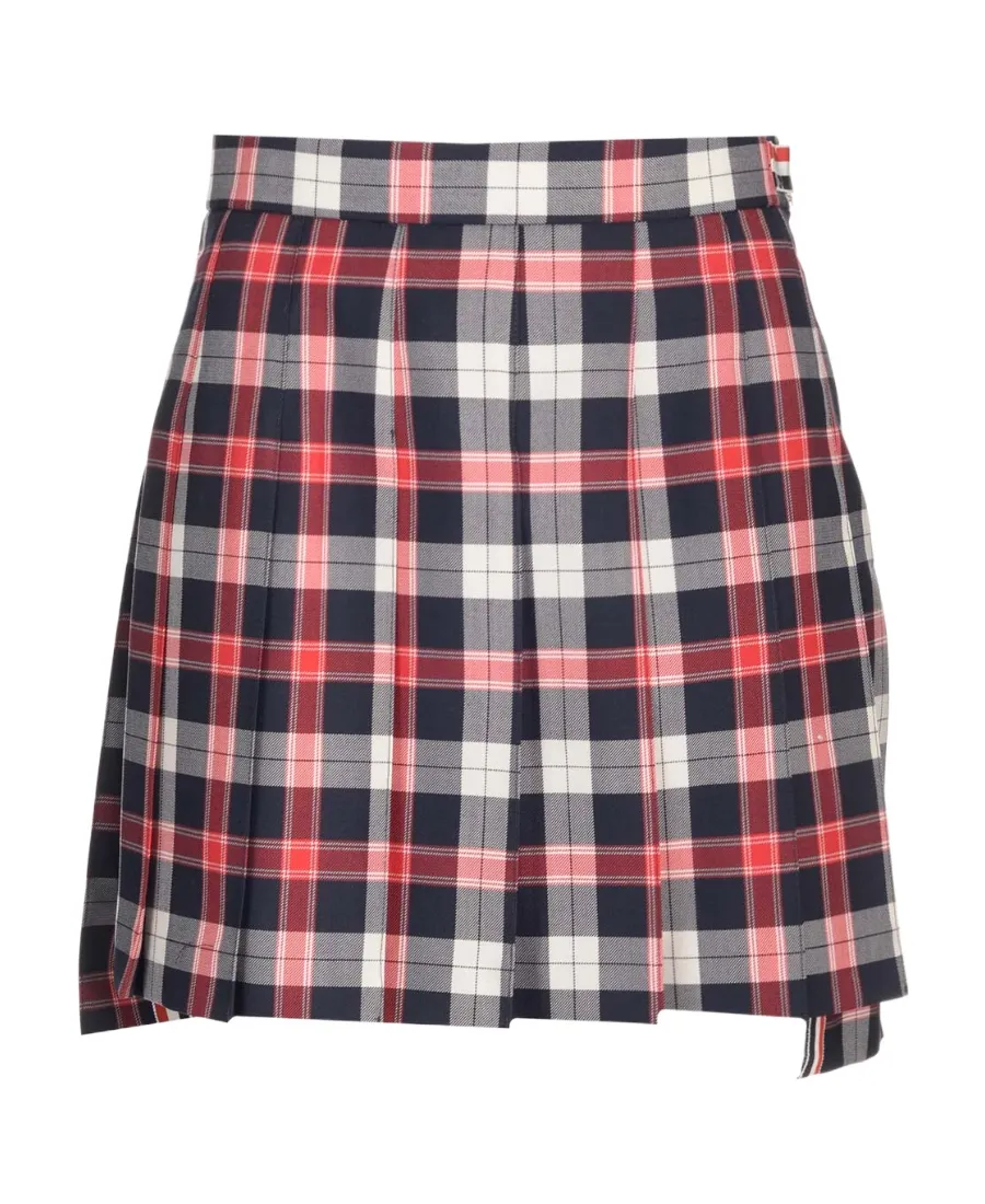 Thom Browne Checkered Pleated Mini Skirt