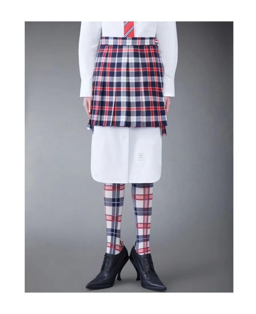 Thom Browne Checkered Pleated Mini Skirt