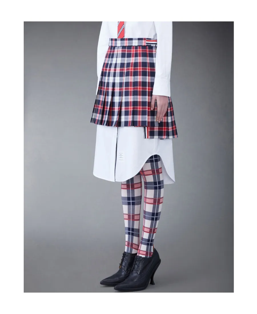 Thom Browne Checkered Pleated Mini Skirt