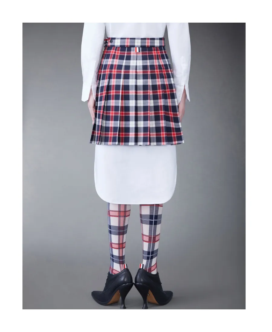 Thom Browne Checkered Pleated Mini Skirt