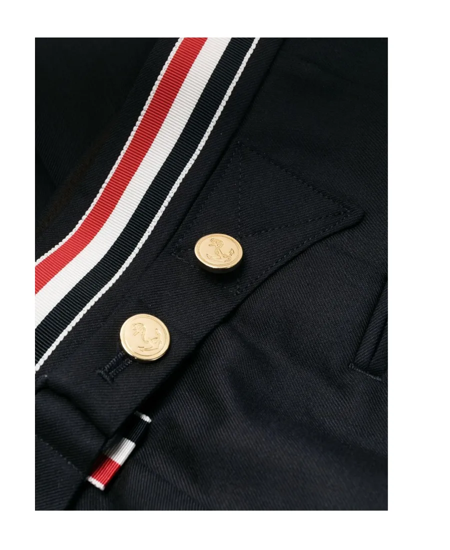 Thom Browne Striped Band Cropped Trousers
