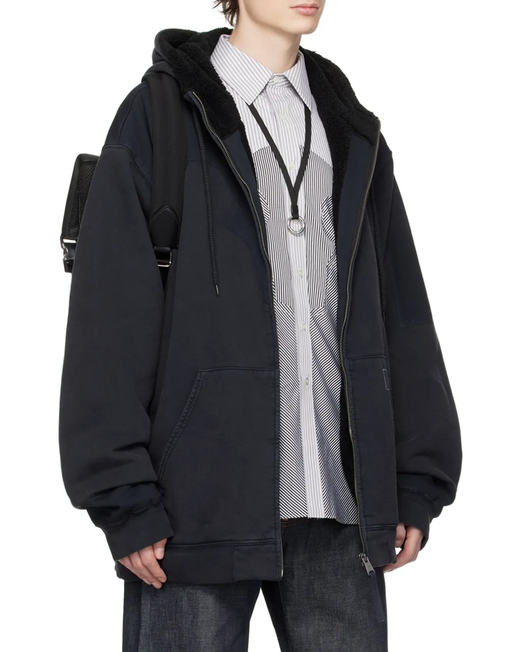Maison Margiela Zip Up Drawstring Hoodie
